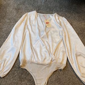 Cream with Leopard Print Bodysuit